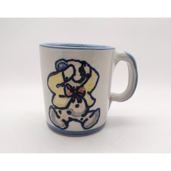 Louisville Pottery Stoneware Childs Bear Mug Handpainted - Picture 1 of 5